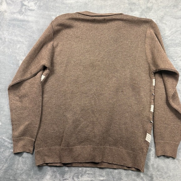 Chereskin Mens Brown Pullover Long Sleeves Collar Warm Size XL READ - Picture 12 of 14